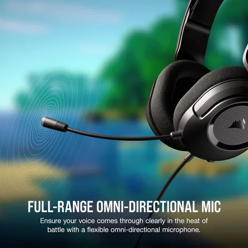 Vista 5 de Corsair HS35 v2 Auriculares con cable para juegos multiplataforma – Micrófono omnidireccional flexible – Conexión universal de 3.5mm – PC, Mac, PS5