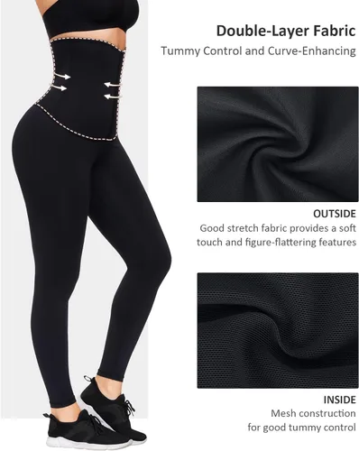 Vista 3 de FeelinGirl High Waisted Leggings Tummy Control for Women Corset Waist Trainer Thigh Slimming Compression Yoga Pants