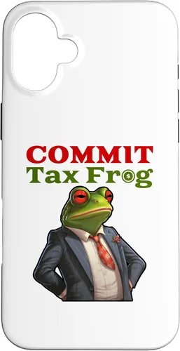 Vista 23 de Funda para iPhone 16 Commit Tax Frog Funny Fraud Meme Case