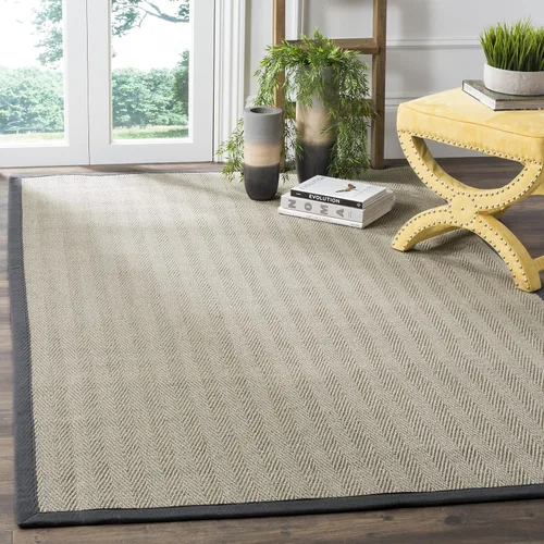 Vista 10 de SAFAVIEH Natural Fiber Collection NF444A - Alfombra decorativa de 2 pies 6 pulgadas x 4 pies, diseño de sisal de espiga de borde de espiga, fácil