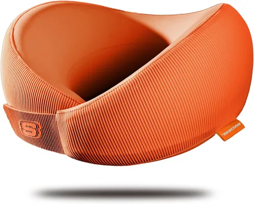 Vista 9 de Skechers Almohada de cuello de espuma viscoelástica, cómoda y transpirable, almohada de viaje para el cuello, avión para viajes, paseos en Negro