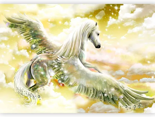 Vista 14 de artgeist Mural Pegaso Unicornio 79x55 pulgadas - Papel pintado no tejido de forro polar Decoración de pared Impresión fotográfica Diseño de imagen