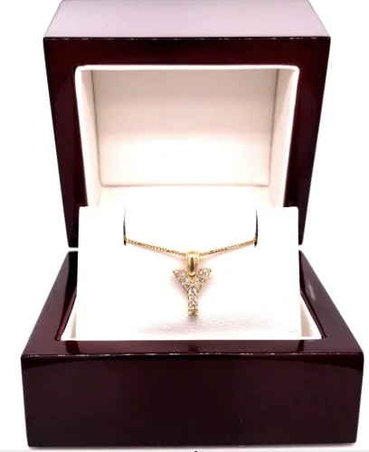 Vista 93 de Collar colgante con letra inicial de diamantes en oro amarillo de 14k (1/10 quilates) 18 pulgadas