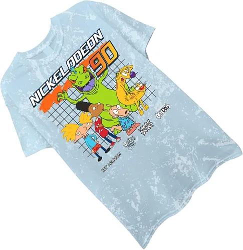 Vista 3 de Nickelodeon Camiseta clásica Rewind para hombre, Rugrats, Ren & Stimpy, and Hey Arnold Tie Dye