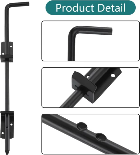 Vista 2 de HOME MASTER HARDWARE Perno de caña de 18 pulgadas, Varilla de caída de puerta resistente, Pernos de caña para puertas, Hardware de puerta de cerca