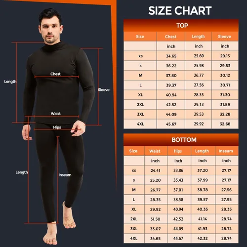 Vista 6 de CL convallaria Paquete de 2 calzoncillos térmicos largos para hombre, forro polar suave, capa base para clima frío, tallas XS-4XL