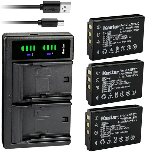 Vista 6 de Kastar Cargador de batería USB Q120 LTD2 compatible con cámara puente MN35Z FHD, Zoom BT-03, batería Zoom BT-03 B, Zoom Q8, cámara grabadora Zoom