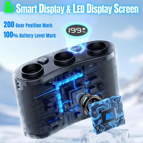 Vista 5 de Ventilador de cintura portátil AI 2026 de 25000 mAh, 199 velocidades, 51000 rpm, fuerte flujo de aire, ventilador de cinturón con hasta 15 horas