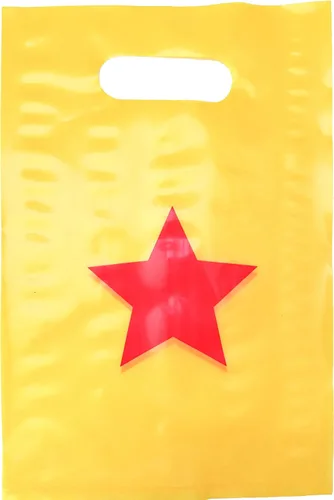 Vista 3 de L LIFETIME Bolsas de plástico para regalos de fiesta con asas, suministros de cumpleaños temáticos, bolsa de regalo para niños y adultos, estrella