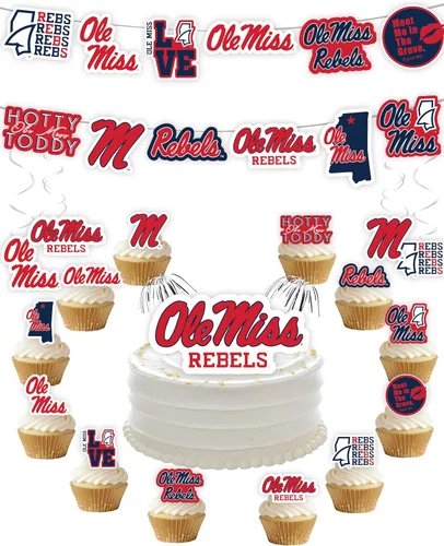 Vista 30 de Suministros de fiesta de la Universidad de Alabama para fútbol de Bama, regalo de cumpleaños Roll Tide, pancarta de fiesta de graduación de UA