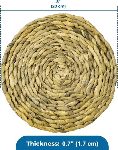 Vista 7 de SunGrow Tapete redondo de hierba de conejo, juguete masticable para conejillos de indias y hámsters, ropa de cama para animales pequeños, escondite