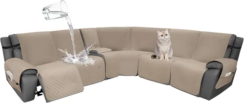 Vista 66 de Fundas de terciopelo 10% impermeables para sofá modular reclinable en forma de L, 1 pieza, fundas acolchadas para sofá reclinable esquinero, juego