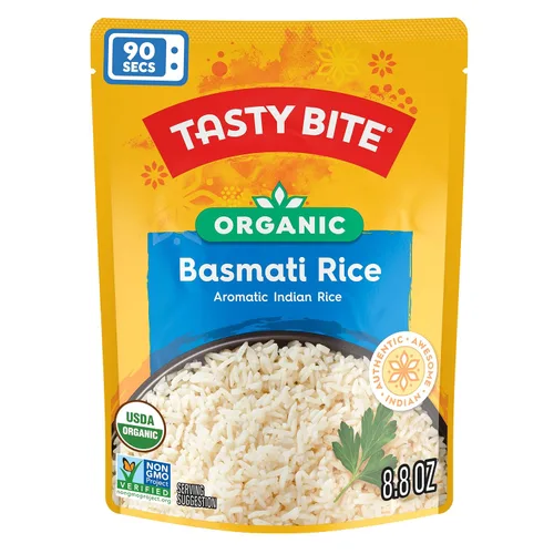 Vista 3 de Tasty Bite Arroz basmati orgánico, 8.8 onzas, paquete de 12, listo para comer, apto para microondas, vegano, sin gluten