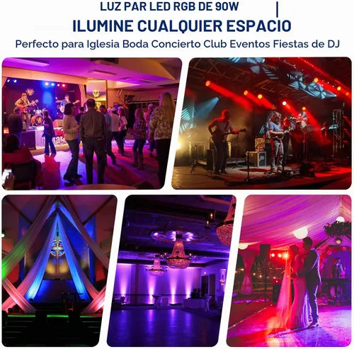 Vista 7 de Luz Par de escenario regulable de 90 W 60 LED por control remoto