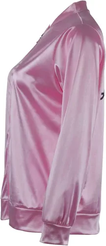 Vista 4 de MAPLECOS Nostalgic - Chaqueta de satén rosa de los años 50 para mujeres mujeres y niñas con cuello manchado disfraz de Halloween y cosplay