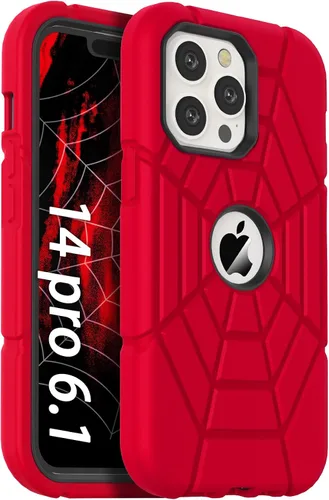 Vista 16 de Grifobes Funda diseñada para iPhone 14 Pro, silicona gruesa 3 en 1, resistente, a prueba de golpes, resistente, funda de goma de 6.1 pulgadas
