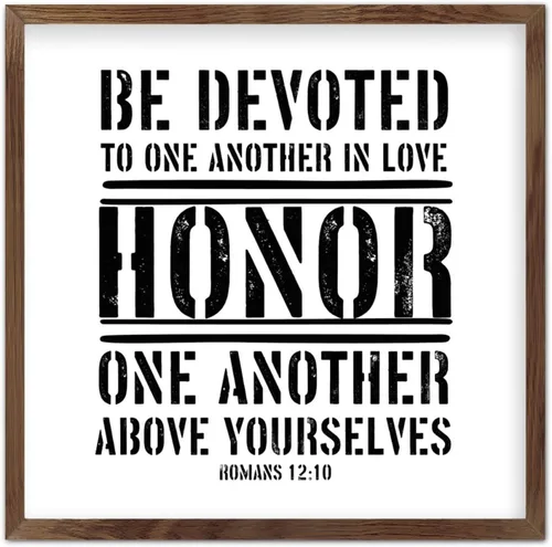 Vista 9 de Wood Sign with Frame 7"x7",in The World You Will Have Tribulation,But I Have Overcome The World,Farmhouse Rustic Wooden Sign with Quote for Wall Art