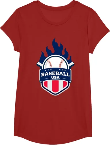 Vista 46 de Baseball USA Support the Team Shirt - Camiseta con la bandera de Estados Unidos, Blanco, S