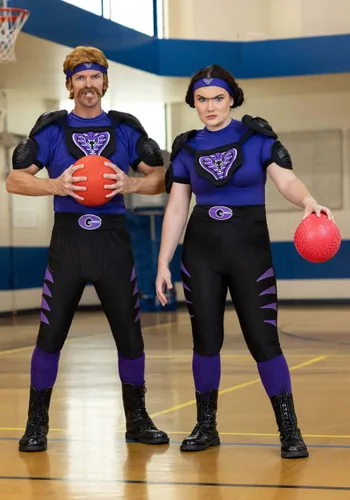 Vista 4 de Disfraz de Globo Gym Purple Cobra para Mujer de Dodgeball Multicolor