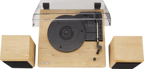 Vista 6 de Crosley CR6043A-NA Brio Sistema de estante giratorio Bluetooth con altavoces incluidos, natural