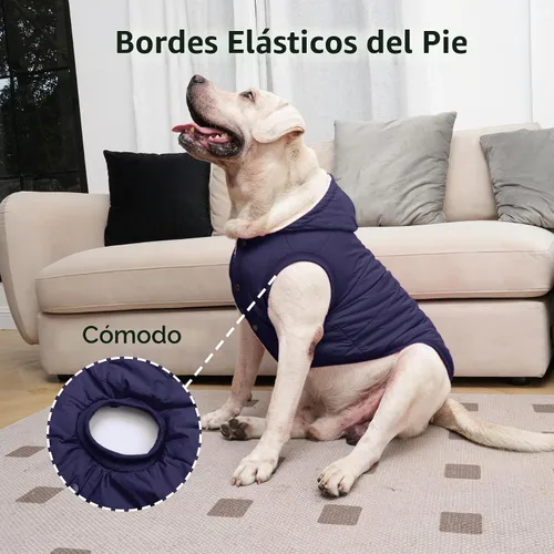 Vista 5 de vecomfy - Sudadera con capucha para perro, forro polar y algodón, extra cálida, para invierno, chaqueta para perro pequeño, abrigos con capucha