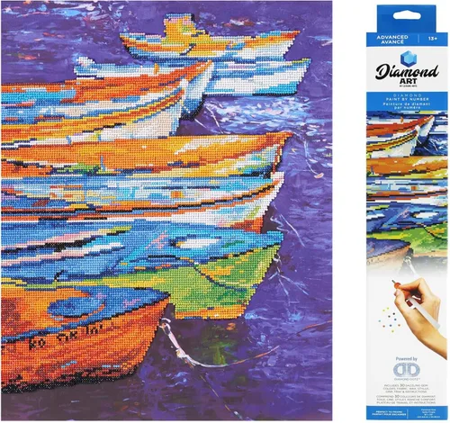 Vista 6 de DIAMOND ART BY LEISURE ARTS Batik Poppies, 16 x 20 pulgadas, kits avanzados de pintura de diamantes para adultos, arte para adultos, kit, pintura