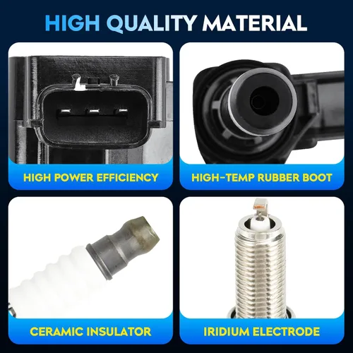 Vista 3 de Paquete de bobinas de encendido + bujías de iridio para Infiniti QX80 5.6L 2014-2017, Infiniti QX56 5.6L 2011-2013, reemplaza a UF650 UF-650 UF677