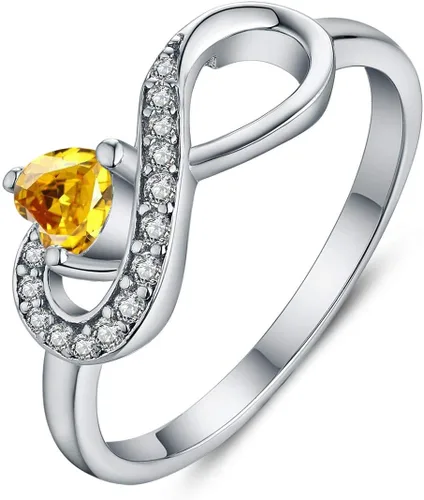 Vista 50 de Anillo Jo Wisdomo de compromiso. de plata esterlina, con corazón e infinito, anillo de amistad, para ella