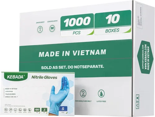 Vista 7 de Kebada Guantes de nitrilo desechables D1, guantes desechables de nitrilo para limpieza, preparación de alimentos, grado industrial, no estériles