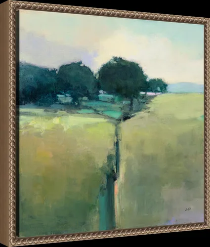 Vista 2 de Amanti Art Lienzo enmarcado para pared, 16 x 16 pulgadas, prado escénico de Julia Purinton, lienzo enmarcado para pared, obras de arte de paisajes