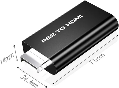 Vista 2 de TIZOPO Adaptador convertidor PS2 a HDMI, convertidor PS2 a HDMI con salida de audio de 0.138 in para monitor HDMI HDTV, compatible con todos