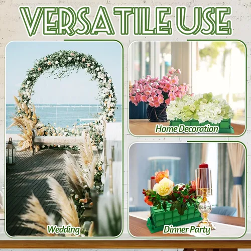 Vista 5 de Jaula de espuma floral, espuma de flores con soporte, jaula de espuma de flores secas y húmedas para arreglos florales, flores frescas, jardín