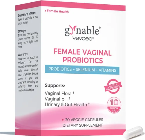 Vista 2 de Paquete de probióticos vaginales Gynable y suplemento de control de la vejiga para mujeres