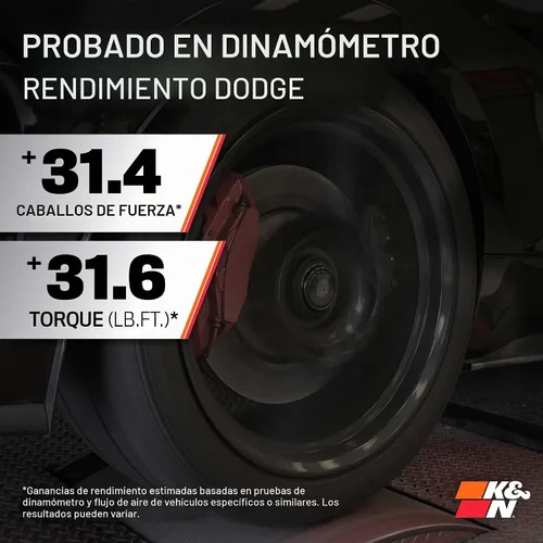 Vista 3 de Sistema de admisión de aire frío de alto rendimiento K&N, con filtro