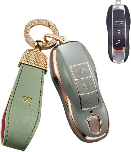 Vista 8 de SANRILY Funda de llave para llavero Porsche, Beige