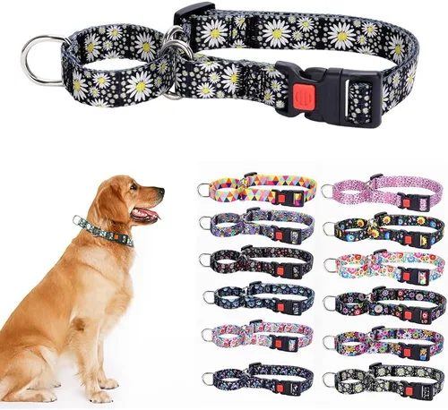 Vista 12 de Martingale - Collares de perro con estampado cómodo y ajustable, resistente celosía, talla S