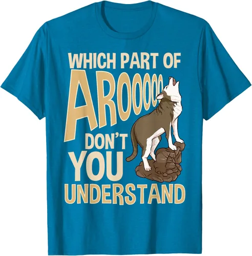 Vista 8 de What Part Of Aroooo Don't You Understand Husky - Camiseta para perro, Negro, S