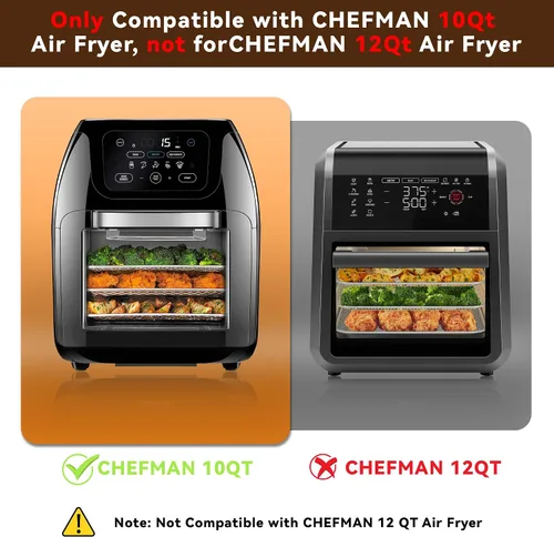 Vista 3 de Accesorios para freidora de aire para freidora de aire digital multifuncional CHEFMAN de 10 cuartos de galón, 2 bandejas de cesta, 100 forros