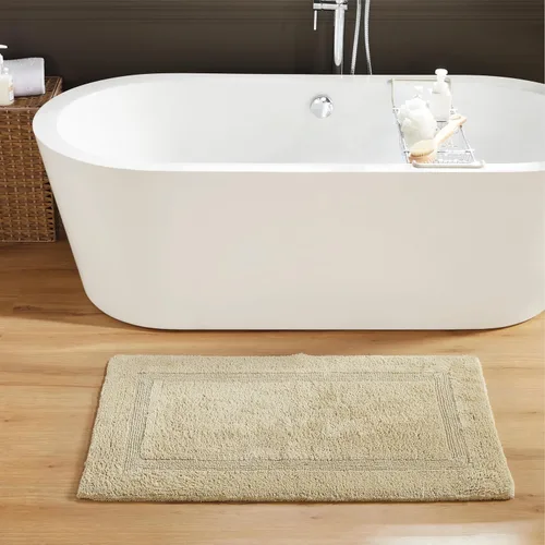 Vista 215 de Better Trends - Juego de 2 alfombras de baño 100% algodón, extra suaves, con borlas, de 17" x 24", alfombra de baño superabsorbente y reversible