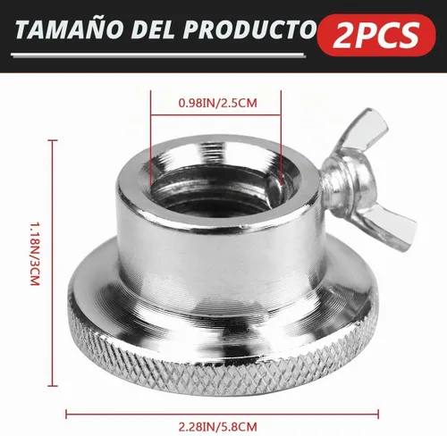 Vista 2 de 2 Uds tuerca antideslizante 0.984 in barra estándar Spin-Lock Collars Tornillo Abrazaderas Dumbell Levantamiento de pesas