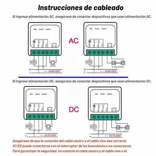 Vista 4 de Interruptor de luz inteligente WiFi compatible con Alexa/Google Home, control remoto/de voz por aplicación, modo DIY, función temporizador, control