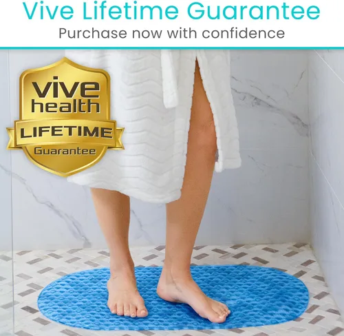 Vista 9 de Vive Tapete ovalado para bañera, almohadilla antideslizante para el suelo de la ducha, antideslizante y antideslizante para bañera con fuerte agarre