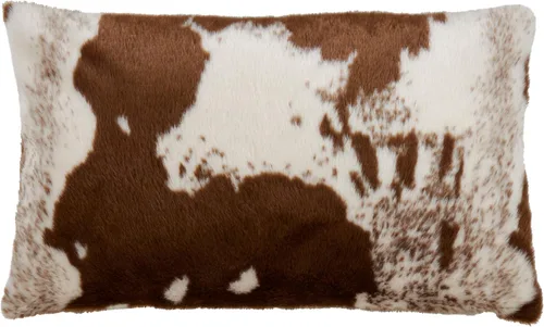 Vista 2 de SARO LIFESTYLE Almohada de piel sintética con diseño de piel vaca, solo funda