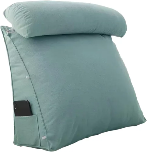 Vista 9 de Almohada triangular de cuña para cama, cojín de apoyo para la espalda del cabecero, almohada de lectura de espalda, cuello y pierna, almohada