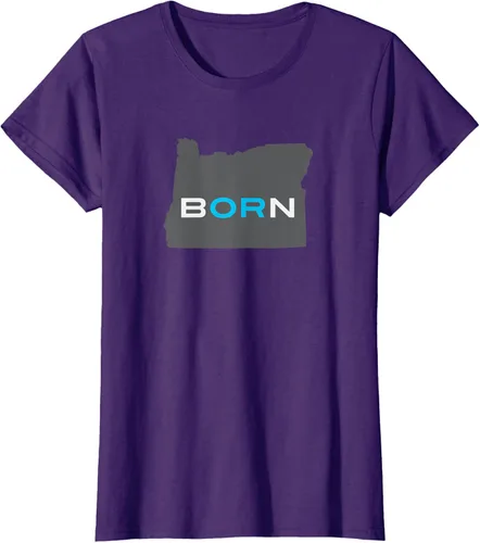 Vista 5 de Nacido en Oregon Camisa – Estado Mapa Born Idea de regalo, Negro
