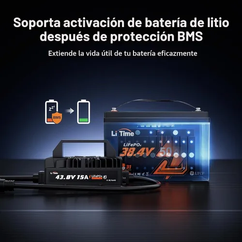 Vista 3 de LiTime - Cargador de batería de litio de 36 V 15 A, impermeable IP66, 43.8