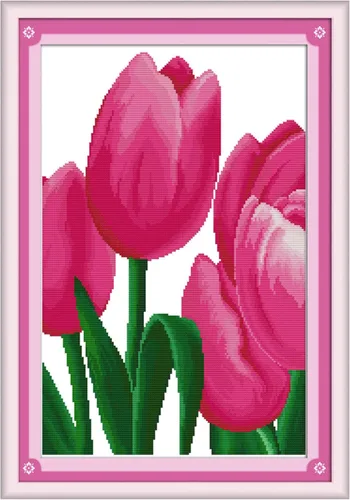 Vista 14 de ITSTITCH Kits de punto de cruz estampados, 11 quilates, 13 x 17 pulgadas, 100% algodón, kits de iniciación de bordado con patrones fáciles