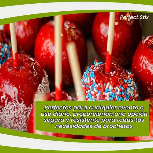 Vista 5 de Perfect Stix - WRS55SP-100 Brocheta de madera para manzana de caramelo - 5-1/2 pulgadas x 3/16 pulgadas, semipuntiaguda (paquete de 100 unidades)