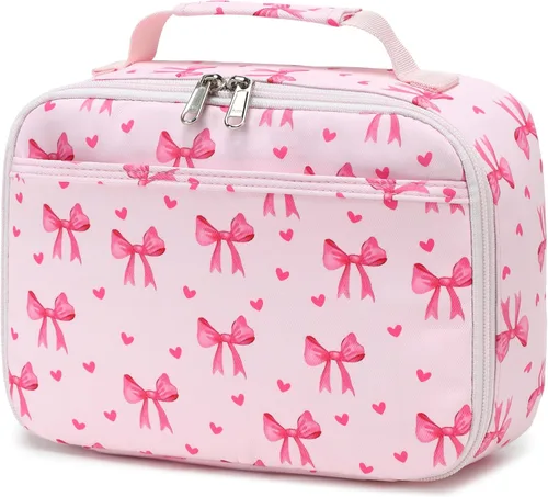 Vista 13 de LOIDOU Lonchera para niños y niñas, bolsa térmica con aislamiento térmico y reutilizable, para viajes escolares (dinosaurio)