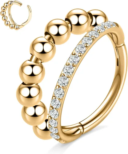 Vista 27 de Anillo Clicker de Acero Quirúrgico 316L para Tabique Nasal, Aro para Nariz, Aro Durmiente, Pendiente de Aro, Hélix, Rook, Conch, Cartílago, Daith